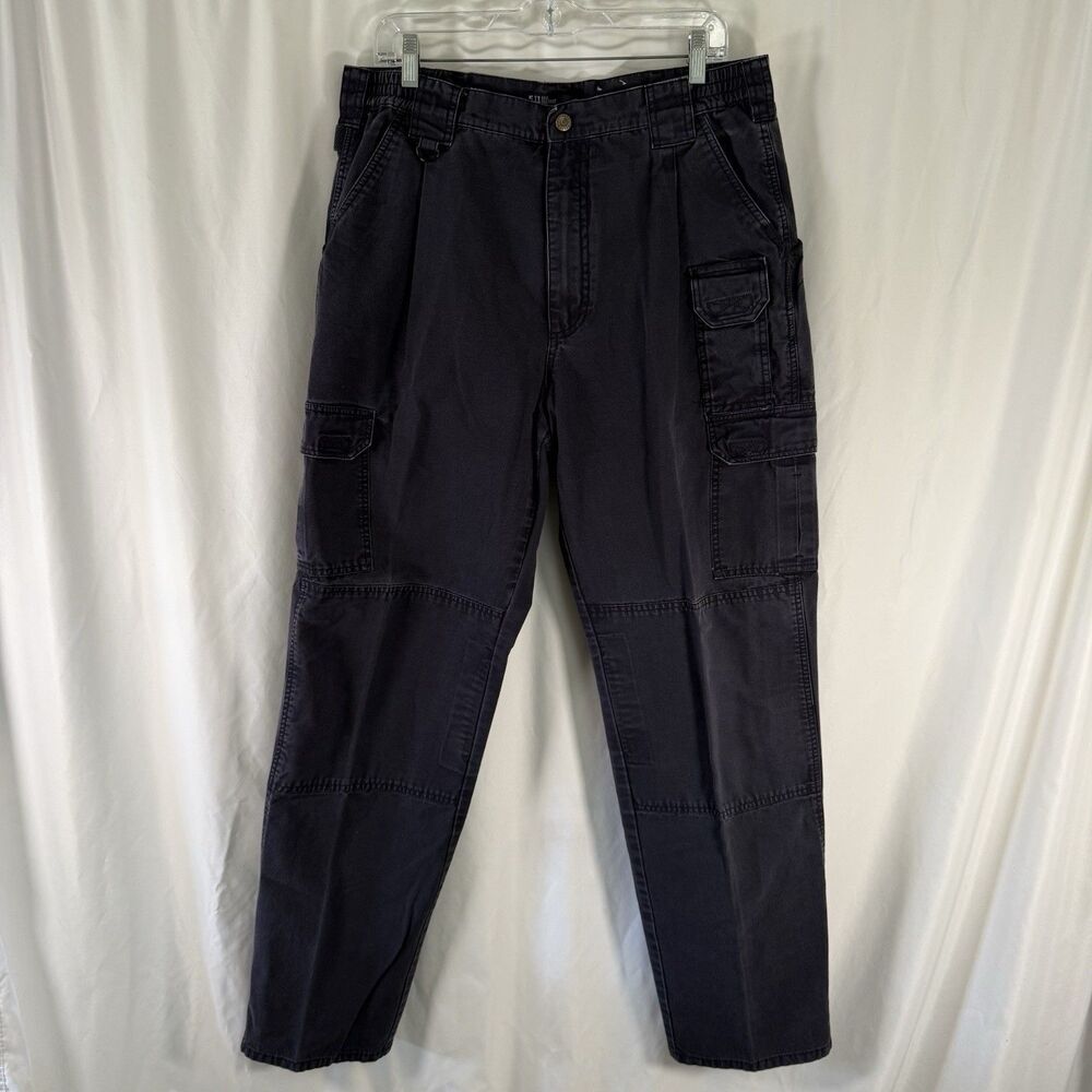 5.11 Tactical Cargo Pants Men's 36x36 (34x34) Black Tactical Pockets Elastic Wa
